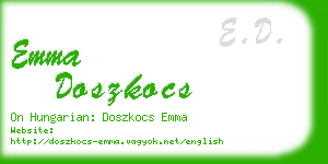 emma doszkocs business card